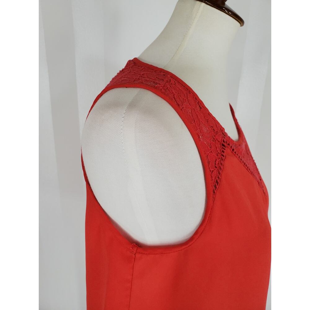 Monteau Coral Lace Yoke Sleeveless Blouse Romantic Boho Sz L - Picture 6 of 9